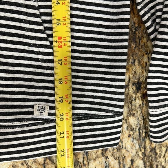 Billabong White And Dark Gray Striped Cotton Blend Zip Up Hoodie Size S - Picture 9 of 9